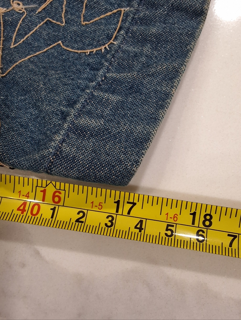 Sara Studio~Womens VTG Patchwork Embroidery Denim Jean Chore Jacket~Barn Coat~2X - Picture 10 of 10
